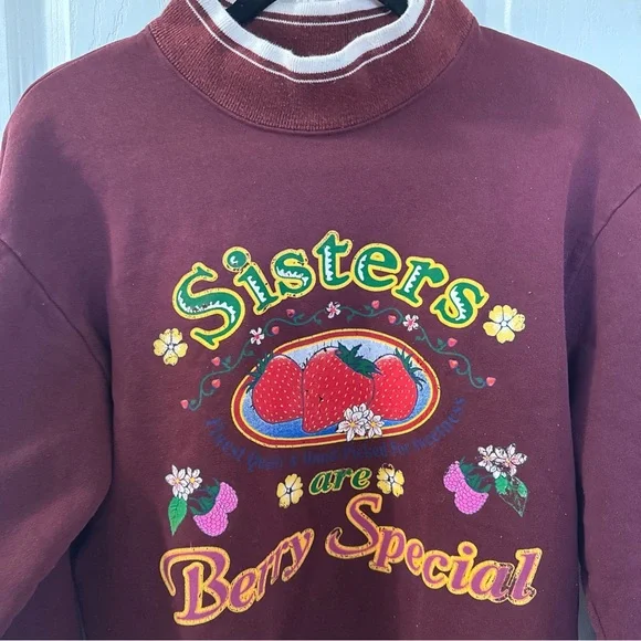 Champion Vintage Berry Special Maroon Cotton Sweater Sweatshirt Medium - Picture 2 of 6